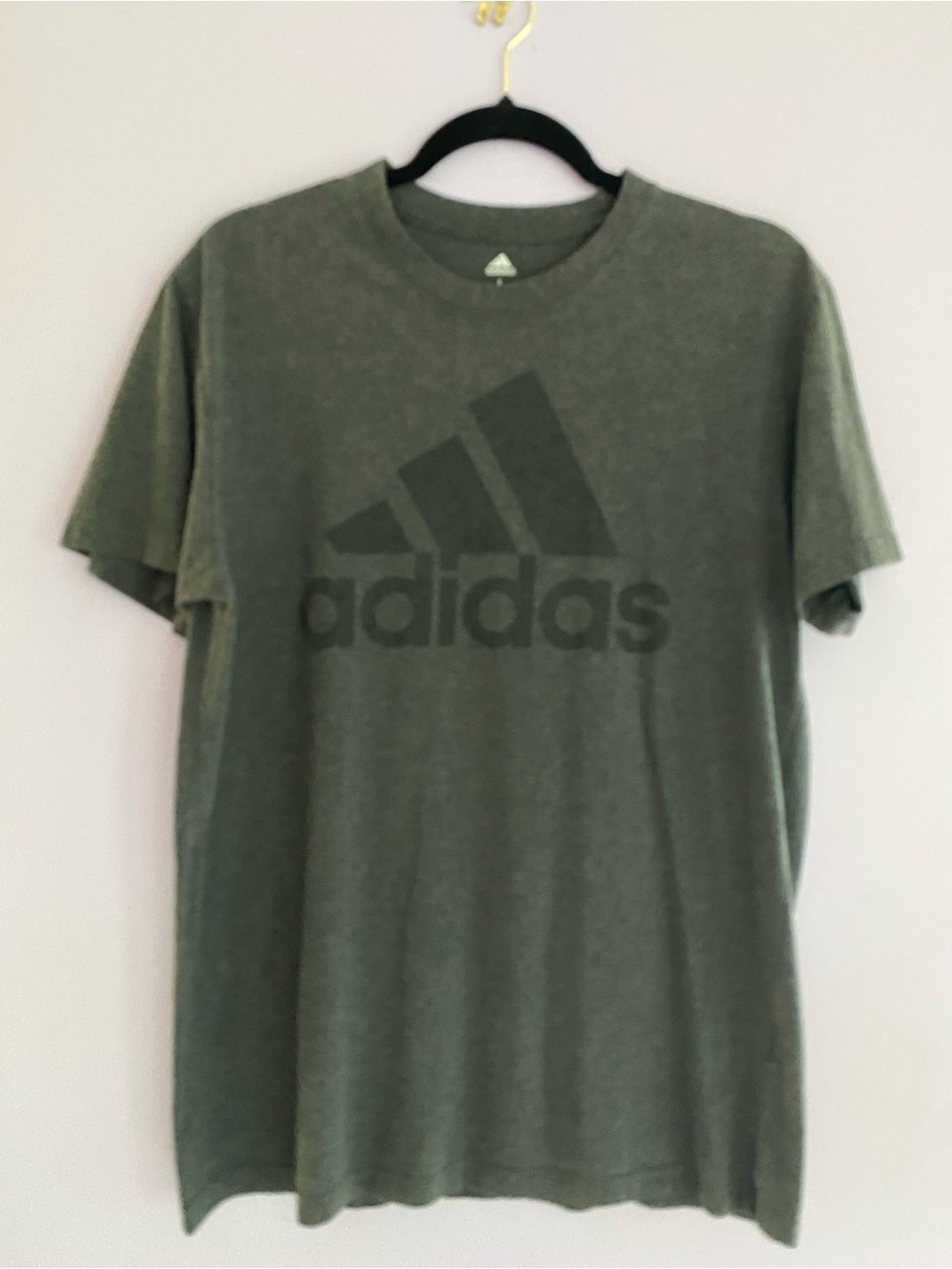 adidas Olive Green Short-Sleeve Logo Tee
